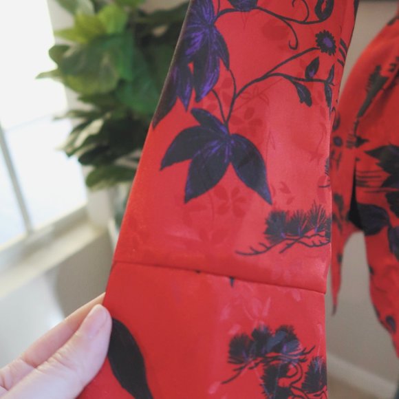 Zara Red Satin Double-Breasted Blazer - Picture 2 of 8